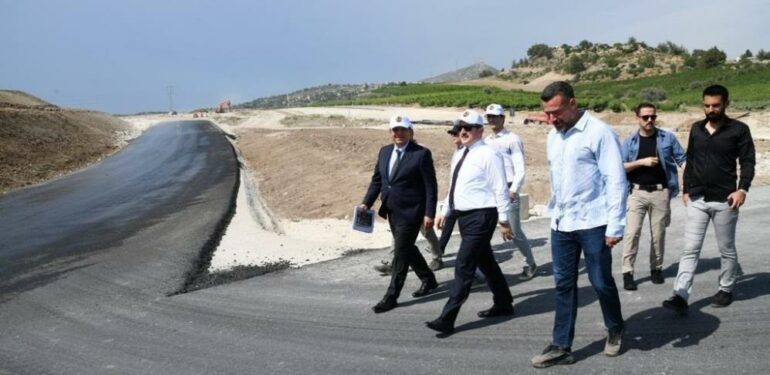 Vali Pehlivan, MTOSB otoban bağlantı yolunda incelemelerde bulundu