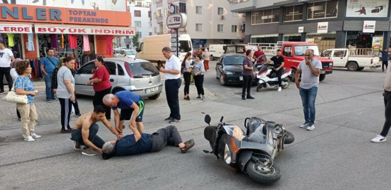 Motosiklet sürücüsü köpeğe çarpmamak isterken düşerek yaralandı