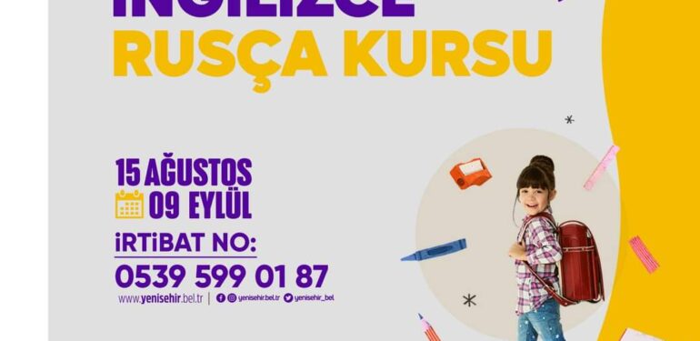 Yenişehir Belediyesinden online İngilizce ve Rusça kursu