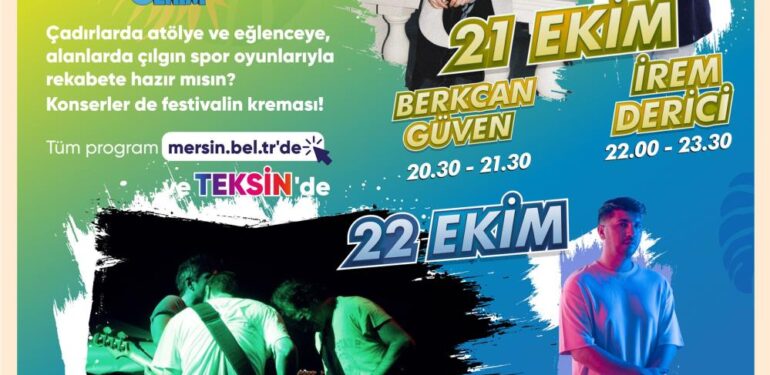 Mersin Gençlik Festivali 21-22 Ekim’de