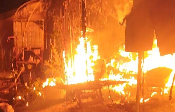 Serada tüp patladı yangın çıktı