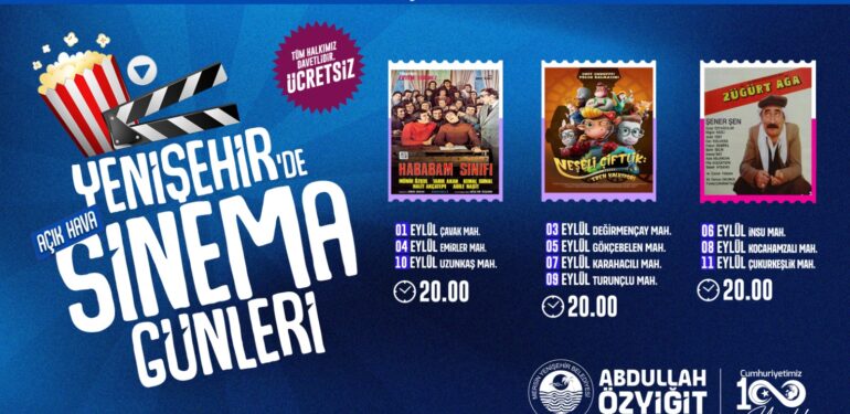YENİŞEHİR’DE BEYAZ PERDE KEYFİ: KIRSAL MAHALLELERDE AÇIK HAVA SİNEMASI GÖSTERİMLERİ BAŞLIYOR