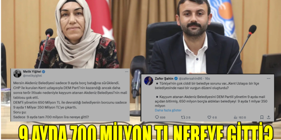 KAYYIM ATANAN AKDENİZ BELEDİYESİ’Nİ DEM’Lİ YÖNETİM MALİ ÇÖKÜŞE SÜRÜKLEMİŞ