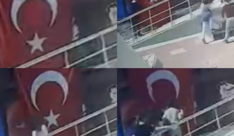 Minik öğrencilerin bayrak hassasiyeti: Topun çarptığı bayrağı öptüler