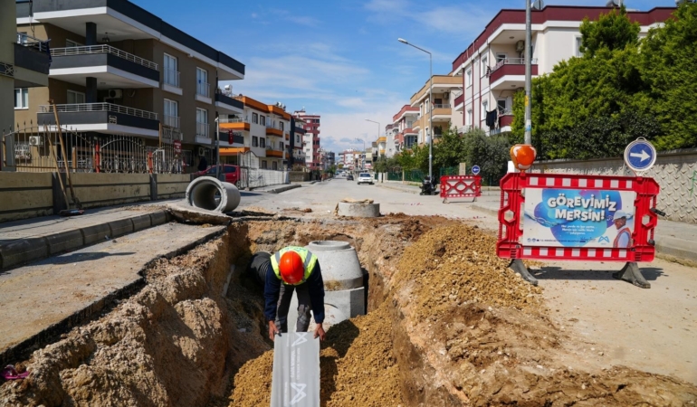 Tarsus’ta yağmursuyu hattı çalışmaları tamamlandı