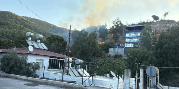 Anamur’da ağaçlık alanda yangın paniği