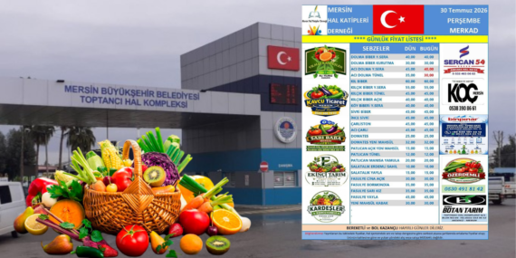 Mersin halinde bugün sebze fiyatları ne kadar oldu?