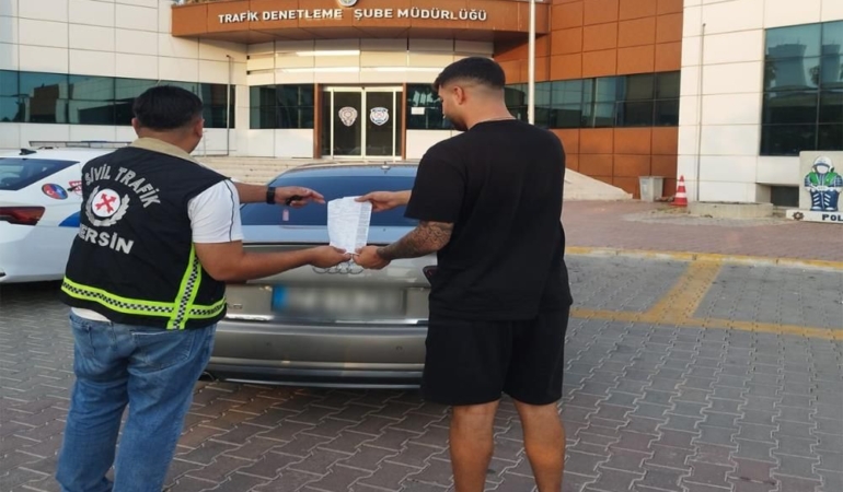 Mersin’de makas atan sürücüye ceza