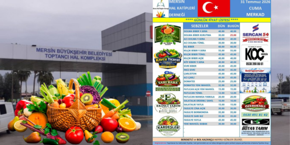 Mersin halinde sebze fiyatları açıklandı: Bir üründe düşüş yaşandı