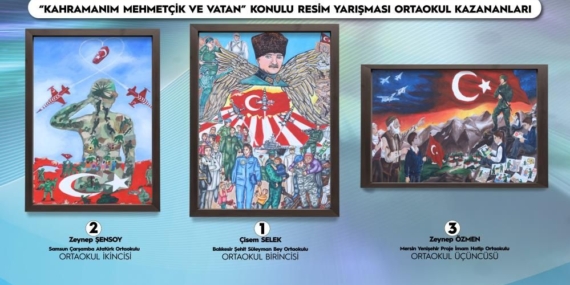 Mersinli öğrenci Türkiye üçüncüsü oldu: “Kahramanım Mehmetçik ve Vatan” yarışmasında gurur