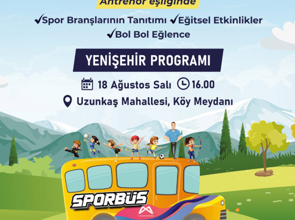 Sporbüs 18 Ağustos’ta Uzunkaş Mahallesi’nde çocuklarla buluşacak