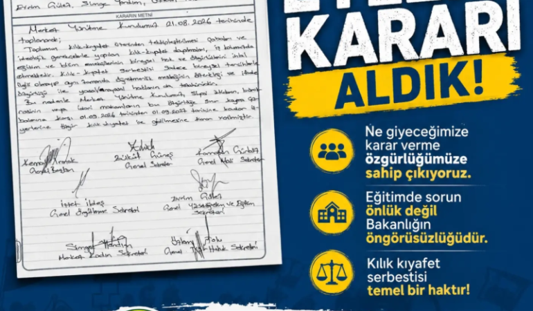 Eğitim Sen Mersin Şubesi’nden kılık kıyafet eylemi kararı