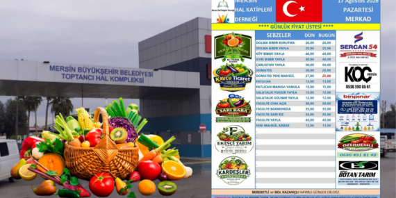 Mersin halinde günün fiyatları açıklandı! İşte güncel fiyatlar